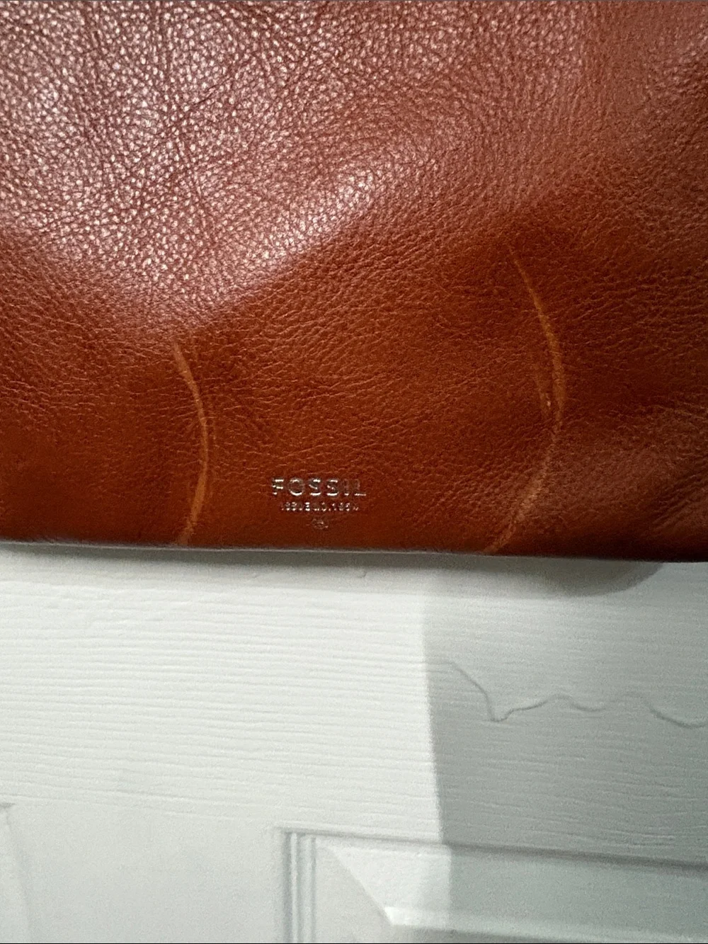 Fossil Chestnut Brown Leather Crossbody Messenger